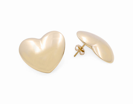 10K Yellow Gold Heart Women's Stud Earrings / Weight: 4.4 GR / DPES0HR-5