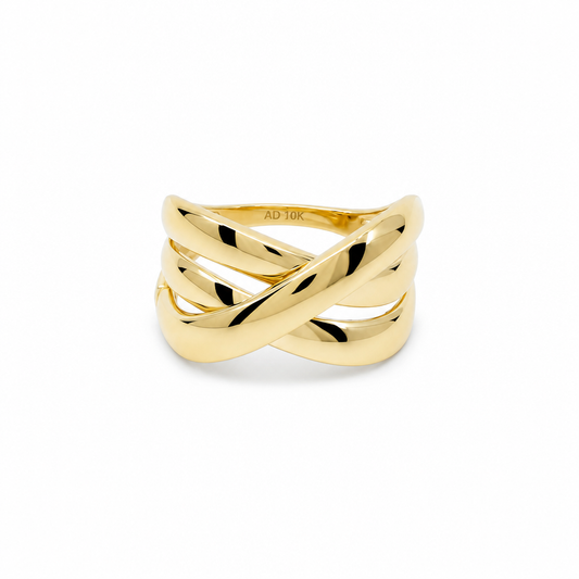 10K Yellow Gold Fashion Women's Ring / Size: 7 / Weight: 3.2 GR / P02R-980A