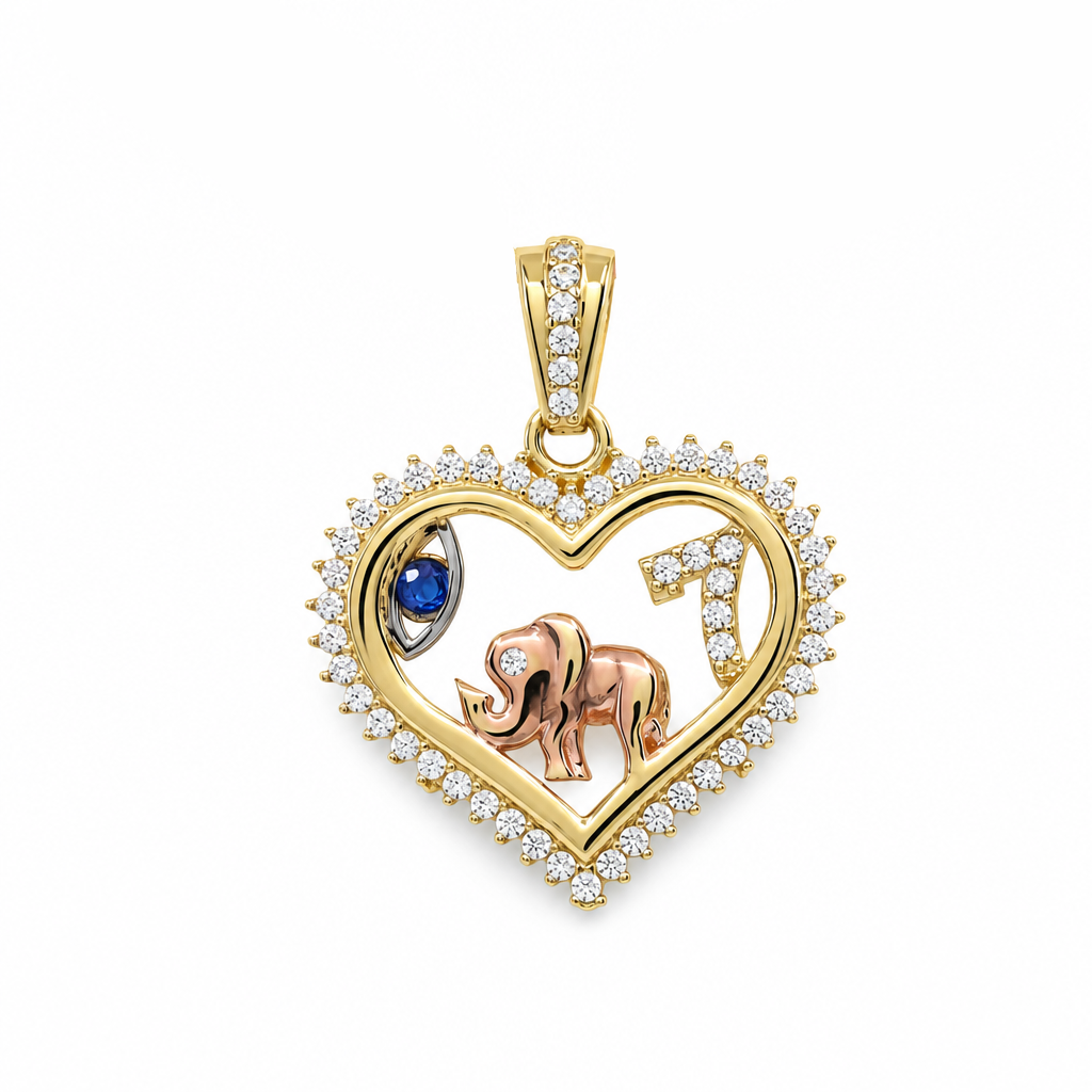 14K Yellow Gold Lucky Heart Pendant / Size: / Weight: 2.5 GR / P18P-422