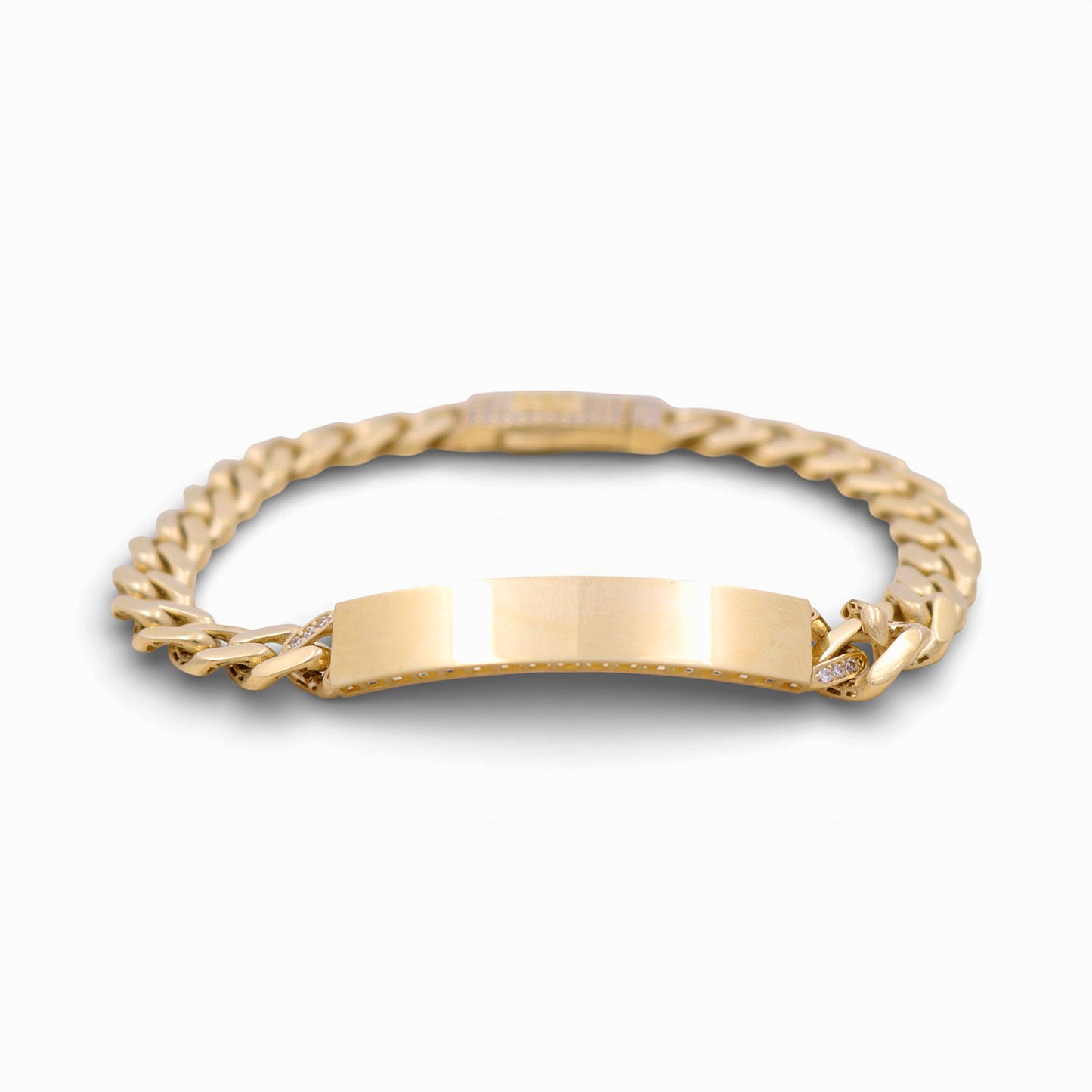 10K Yellow Gold Monaco ID Bracelet / CZ / Size: 6.5mm 7.5" / Weight: 8.6 GR / DQWB0MONID6.5-7.5