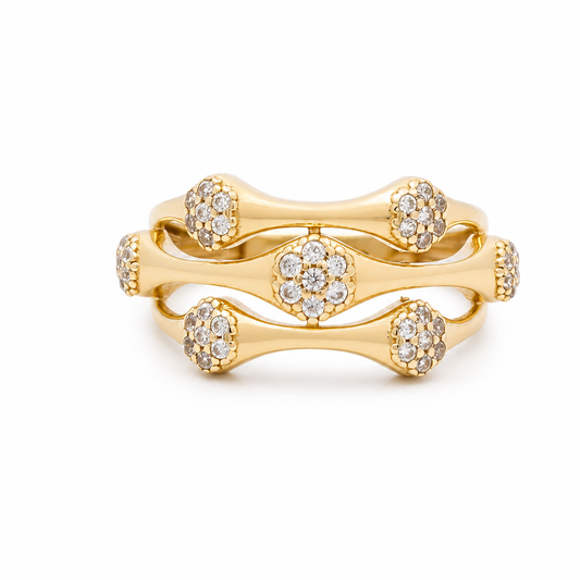 10K Yellow Gold Fashion Women's Ring with Cz / Size: 7.5 / Weight: 2.5GR / DQWR0FS-75