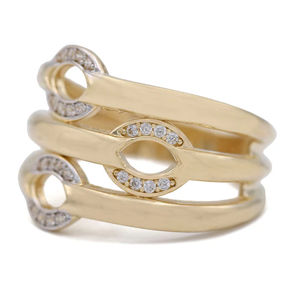 14K Yellow Gold Fashion Women’s Ring with Cz / Size: 8 / Weight: 4.2 GR / COWR4FS-147