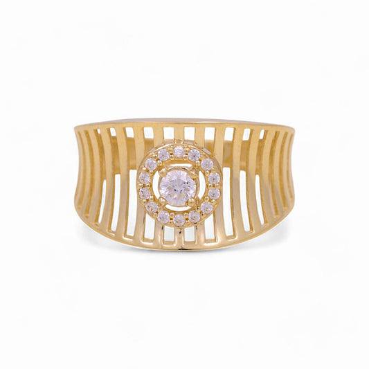 10K Yellow Gold Women's Fashion Ring with Cz / Size: 7 / Weight: 2.6 GR / P02CR-3296