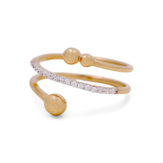 14K Yellow Gold Woman’s Fashion Ring / Stone: CZ / Size: 6.5 / Weight: 2.1GR / IEEWR4FS