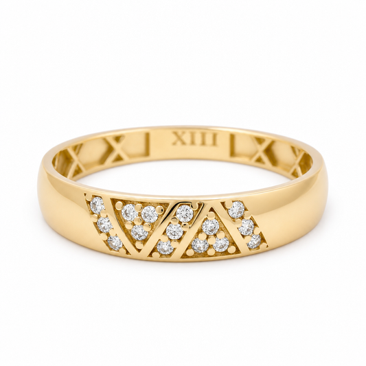 10K Yellow Gold Men’s Wedding Band / Stone: Cz / Size: 11 / Weight: 1.6 GR / CQMWB0BS-10