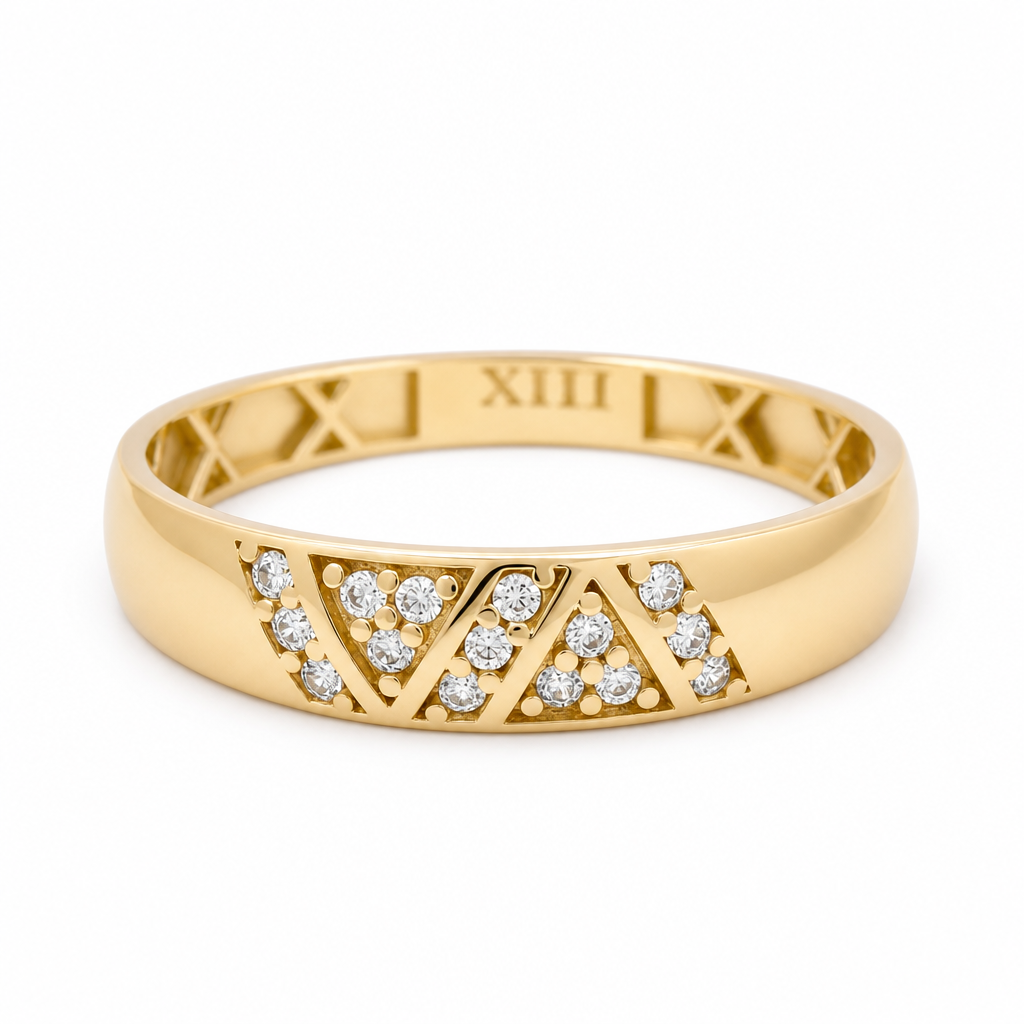 10K Yellow Gold Men’s Wedding Band / Stone: Cz / Size: 10.5 / Weight: 1.6 GR / CQMWB0BS-10