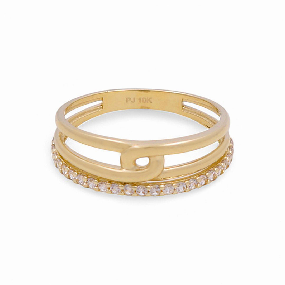 14K Yellow Gold Fashion Women's Ring with Cz / Size: 7 / Weight: 2.3 GR / DPWR4FS-24