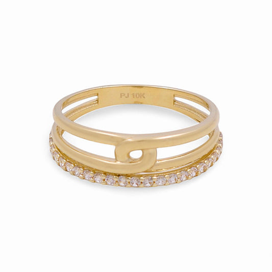 10K Yellow Gold Fashion Women's Ring with  CZ / Size: 7 / Weight: 2 GR / DPWR0FS-10