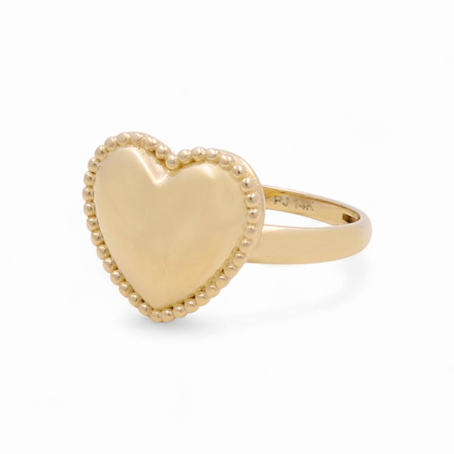 14K Yellow Gold Women's Heart Ring / Size: 8 / Weight: 2.2 GR / CPWR4HR-6