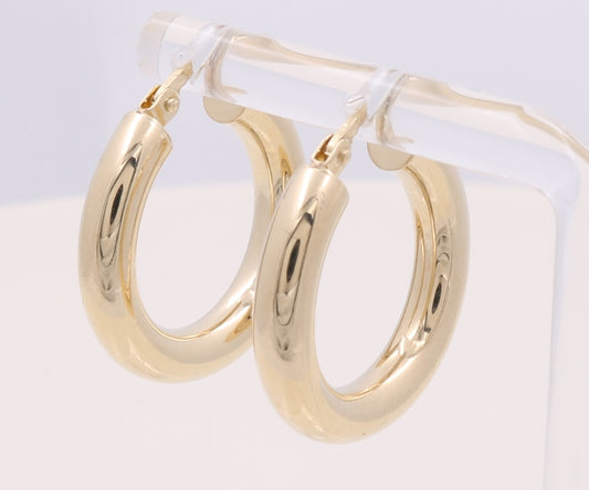 CCEH4PL5x15 14k C Size 5mm x 15mm Weight 3.5gr Plane Earring Hoops