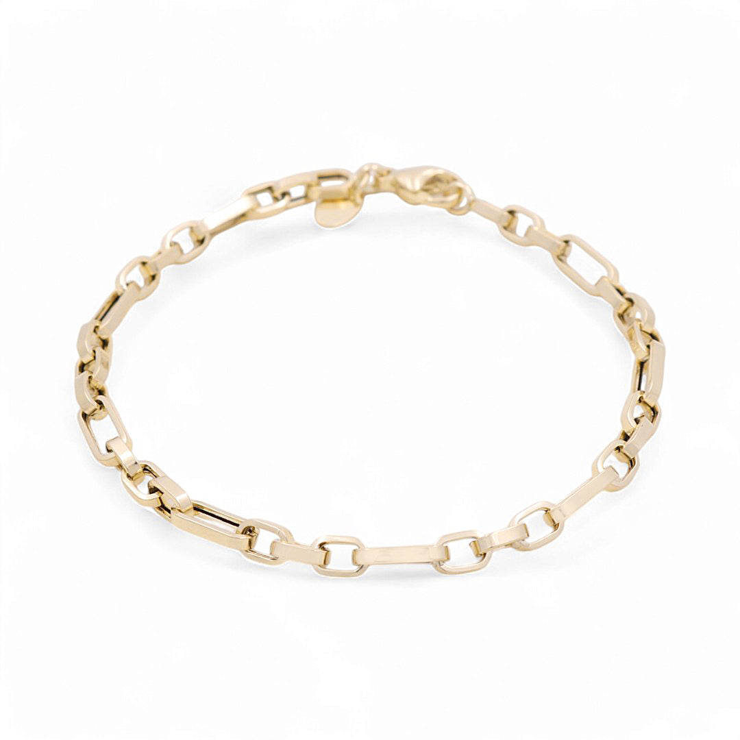 14K Yellow Gold Italian Fancy Woman Bracelet / Size: 7.5" / Weight: 3.9 GR / 466-00209