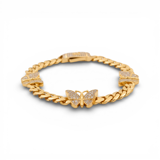 10K Yellow Gold Monaco Women's Bracelet with Butterfly / CZ / Size: 7.5" / Weight: 15.8 GR/ DOWB0MONBT