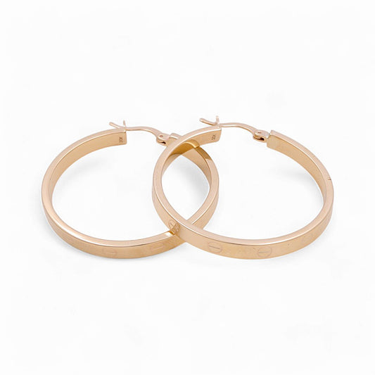 10K Yellow Gold Fashion CT Hoops Earrings / Size: 4mm X 34mm / Weight: 4.7GR / KOEH0CT4x34