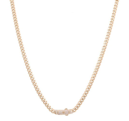 10K Yellow Gold Monaco Semisolid Chain / Stone: Cz / Size: 5mm 18" / Weight: 18.3 GR / DOCH0MON5-18