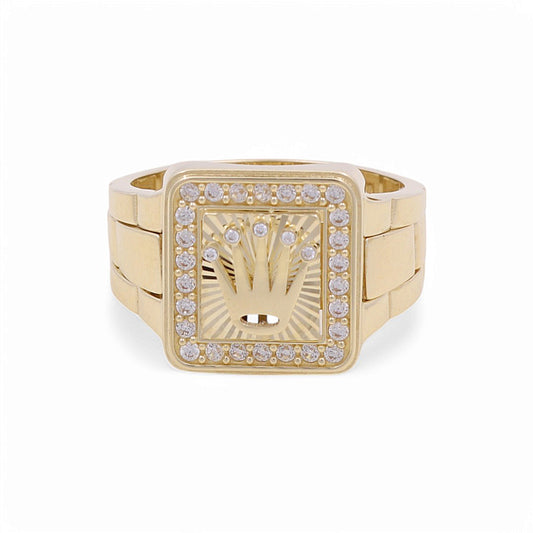 14K Yellow Gold SQ Fashion RX Men's Ring With Cz / Size: 11 / Weight: 5.9gr / CPMR4RX