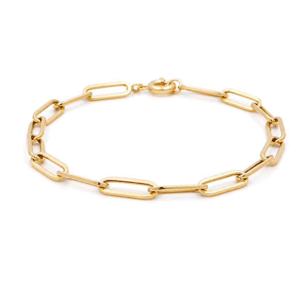 10K Yellow Gold Women's Paper Clip Bracelet / Size: 7.5" / Weight: 2.2 GR / DQWB0PC-3