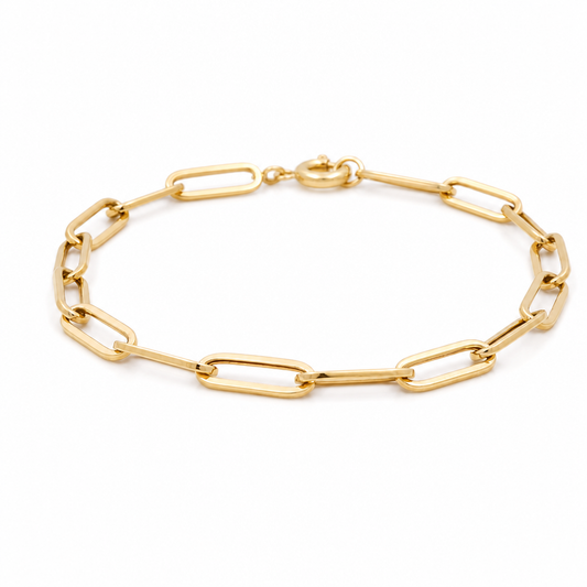 10K Yellow Gold Women's Paper Clip Bracelet / Size: 7.5" / Weight: 2.2 GR / DQWB0PC-3