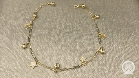 Bracelet COAB4FS 14k C Size 10" Weight 5.9gr FS Anklet Bracelet w/hanging stars