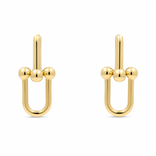 10K Yellow Gold Fashion Women's Hoops Earrings / Weight: 4.1 GR / DQEH0TT-1