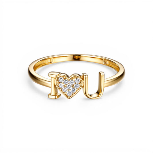 10K Yellow Gold Love Women’s Ring / Stone: Cz / Size: 7 / Weight: 1GR / DQWR0FS-40