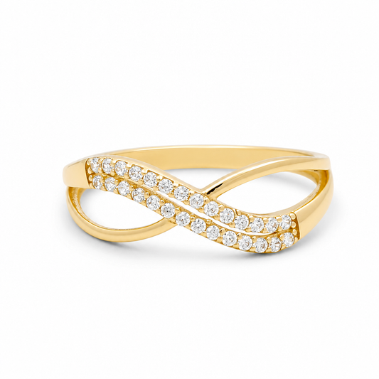10K Yellow Gold Fashion Women's Ring with Cz / Size: 7 / Weight: 1.2 GR / CQWR0FS-32