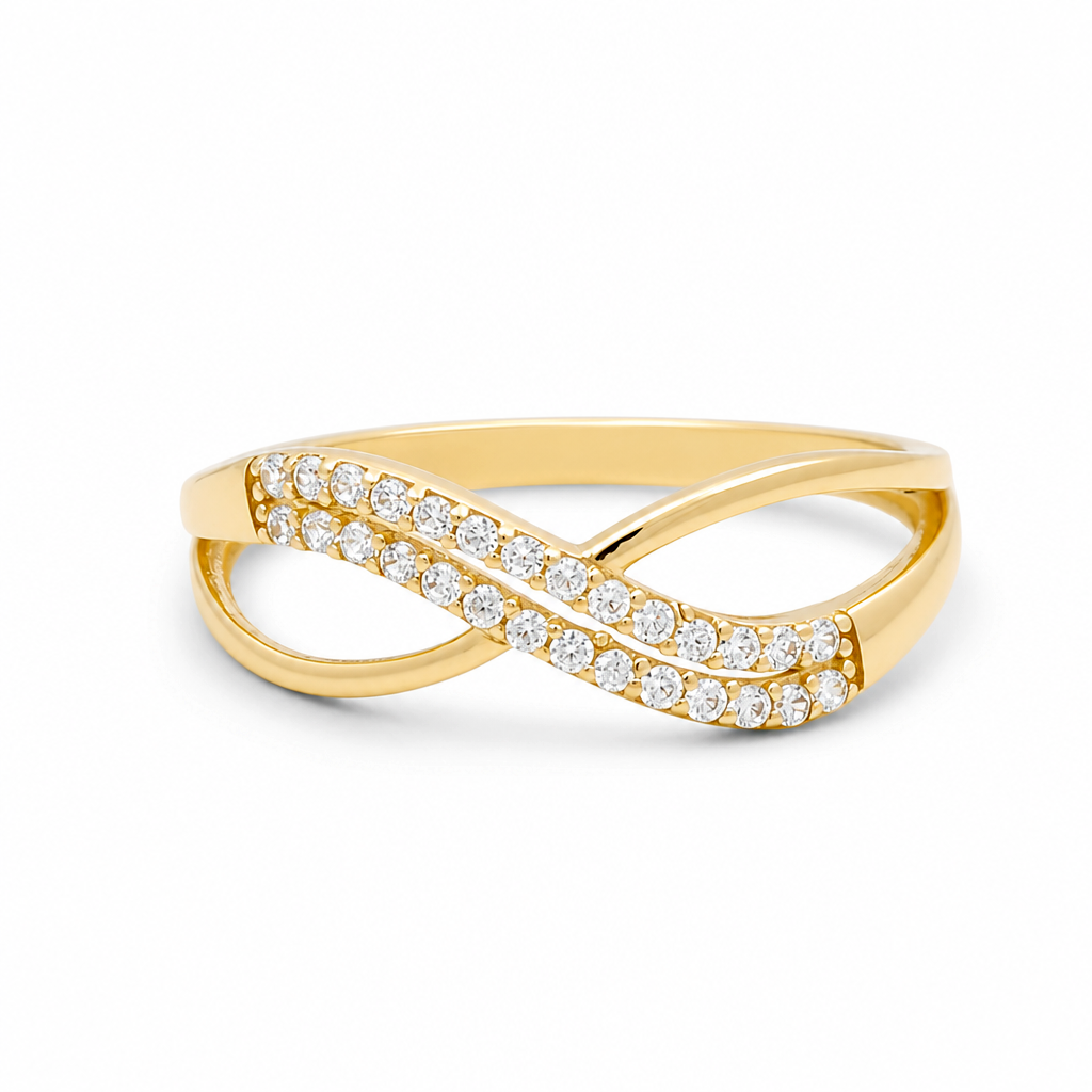10K Yellow Gold Fashion Women's Ring with Cz / Size: 7 / Weight: 1.3 GR / CQWR0FS-32