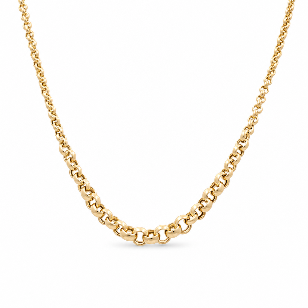 10K TF Yellow Gold Women's Rolo Necklace / Size: 17" 4.5mm 8.5mm / Weight: 11.5 GR / DQNK0RL