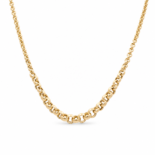 10K TF Yellow Gold Women's Rolo Necklace / Size: 17" 4.5mm 8.5mm / Weight: 11.5 GR / DQNK0RL