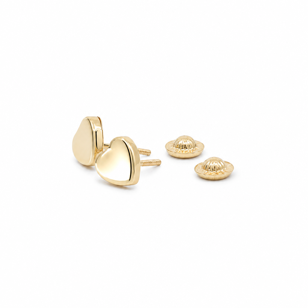 14k Yellow Gold Heart Stud Earrings / 6-331901PF6