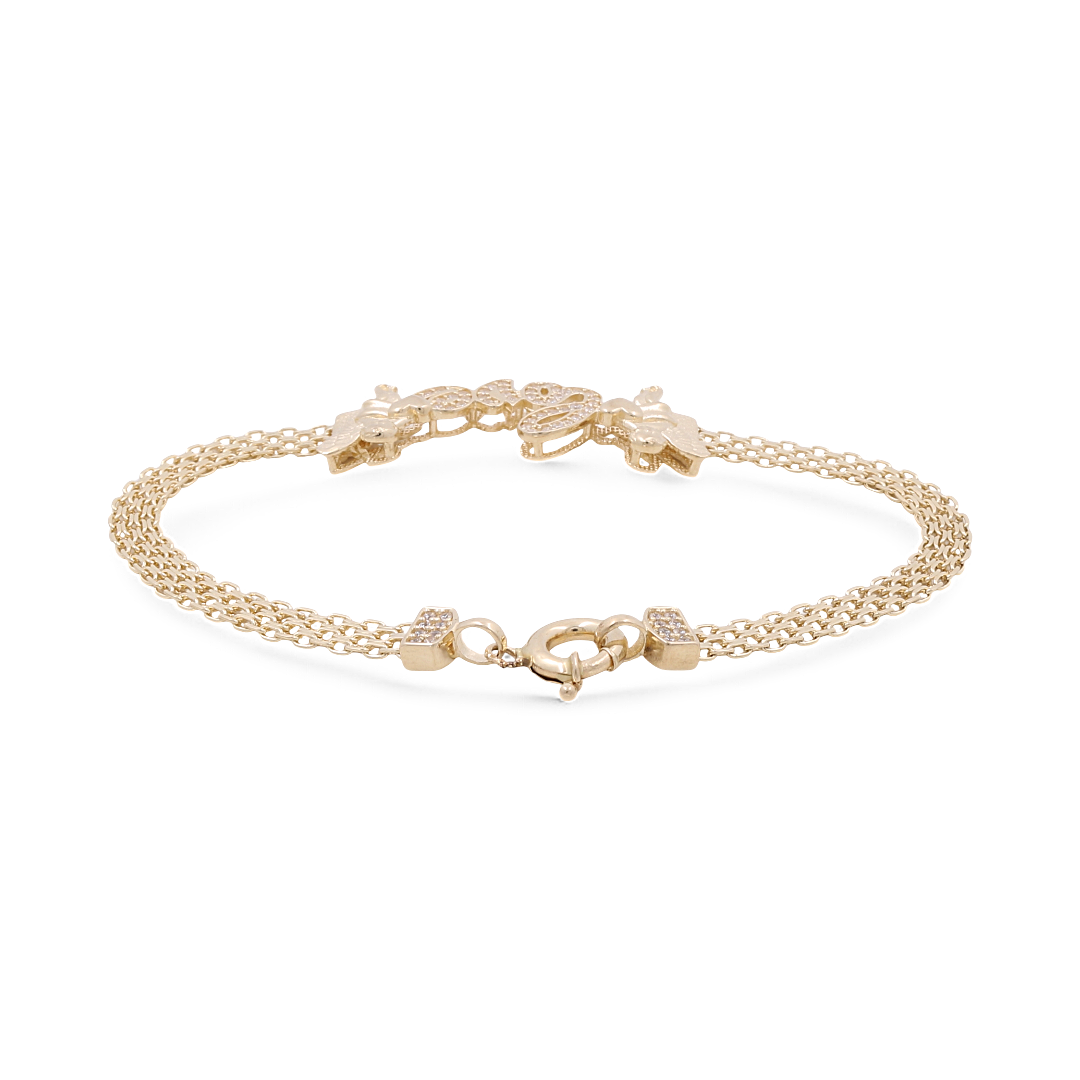 14K Yellow Gold Love Women’s Bracelet / CZ / Weight: 7.4 GR / Size: 7” / COWB4LV