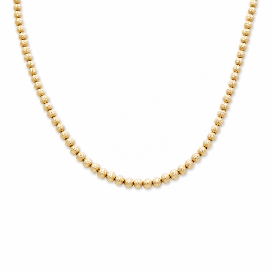 14K Yellow Gold Diamond Cut Ball Necklace / Size: 18” / Weight: 12.1GR / CONK4DC