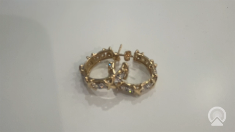 14K Yellow Gold Fashion Stud Earrings with Cz / Weight: 5.4GR / DQES4FS-3