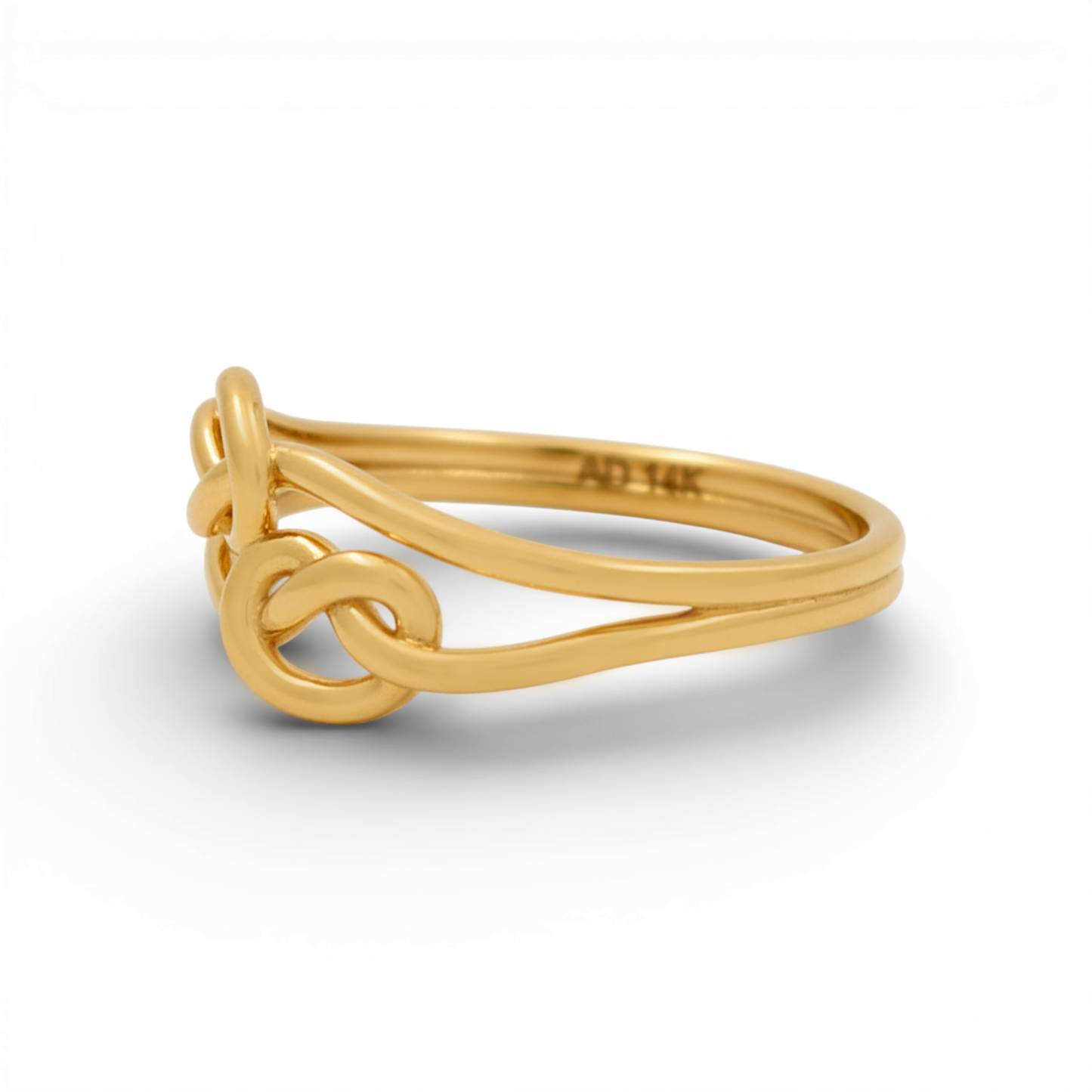 14K Yellow Gold Two Knots Women's Ring / Size: 7.5 / Weight: 2.3 GR / Y24-301