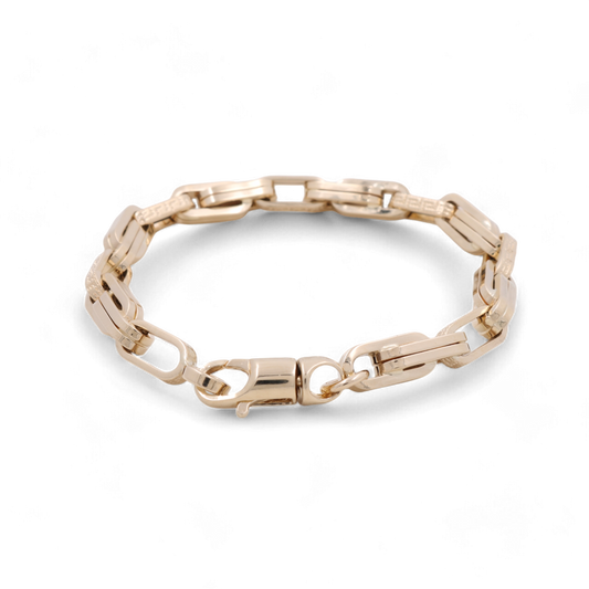 14K Yellow Gold Fashion Greek Link Men’s Bracelet / Weight: 11.1 GR / Size: 8” / ISMB4FS