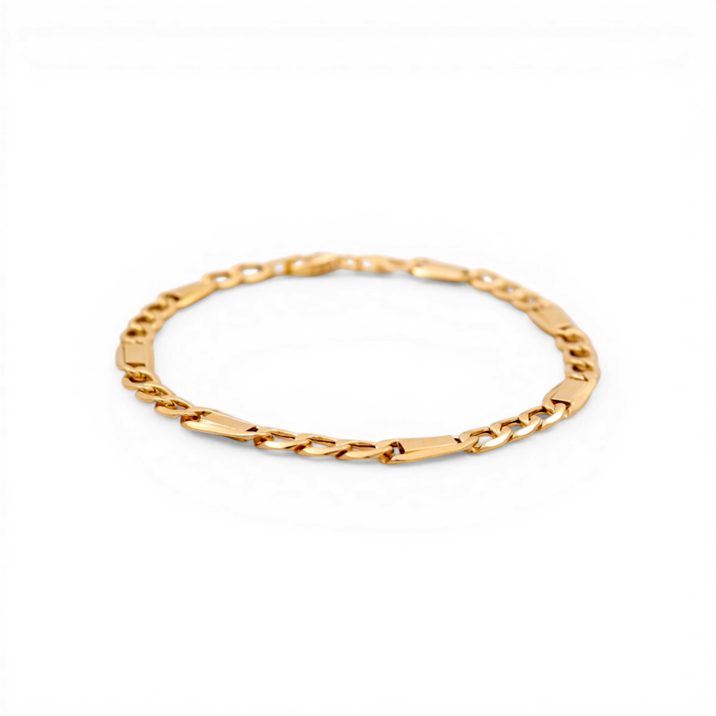 10K Yellow Gold Figaro Men's Bracelet / Size: 5.5mm 8.5" / Weight: 4.2 GR / CSMB0FG5.5-8.5