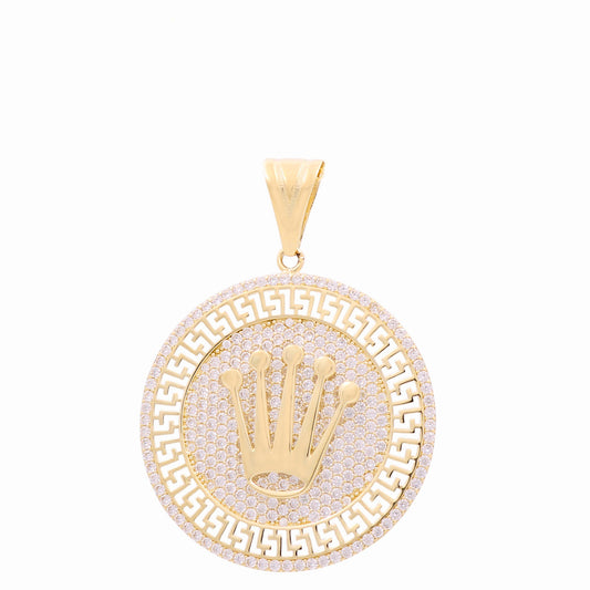 14K Yellow Gold Fashion RX with Greek Pendant / CZ / Size: 39MM / Weight: 11.4 GR / COPD4FSRX