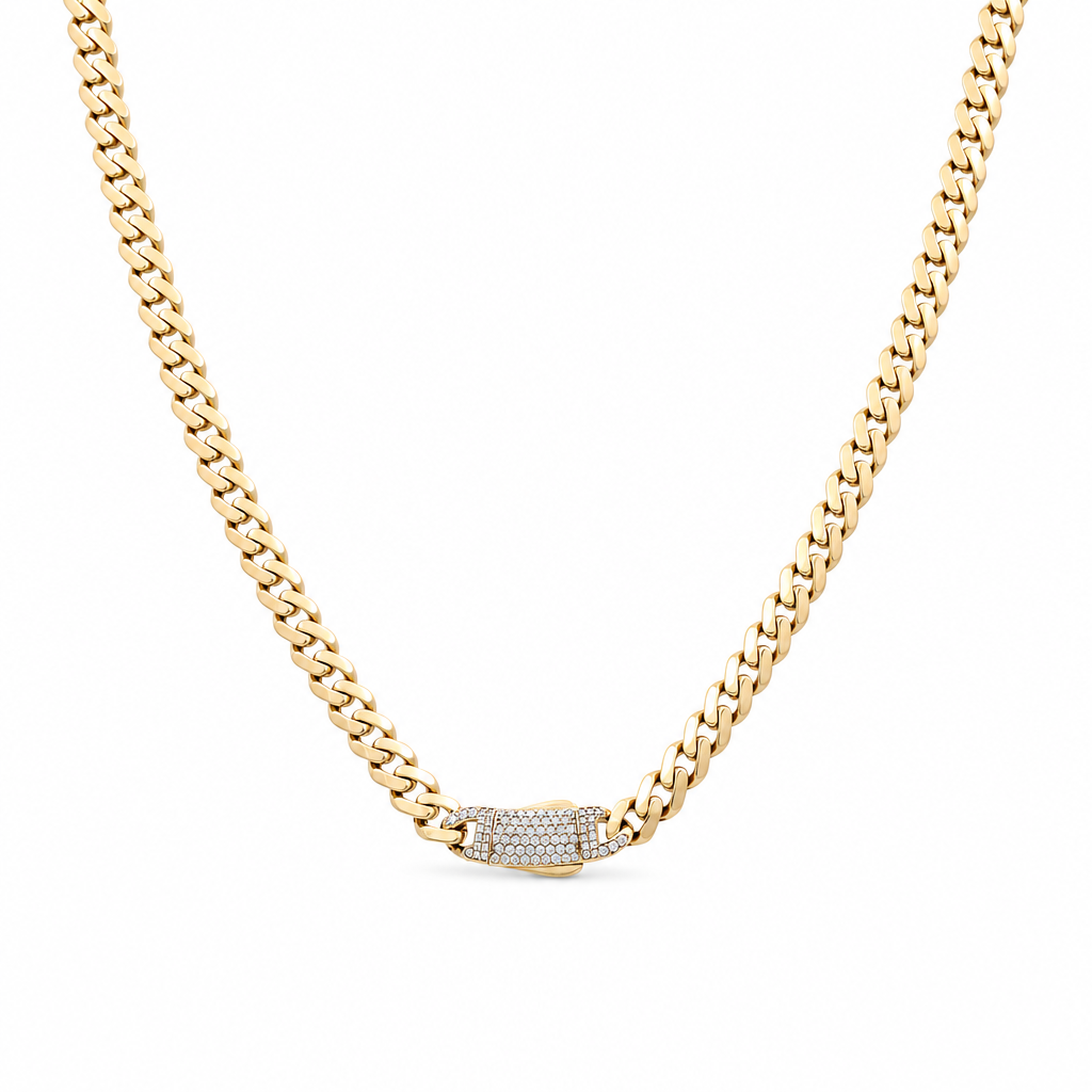 10K Yellow Gold Monaco Chain / Size: 6mm-18'' / Weight: 10 GR / DOCH0MON6-18