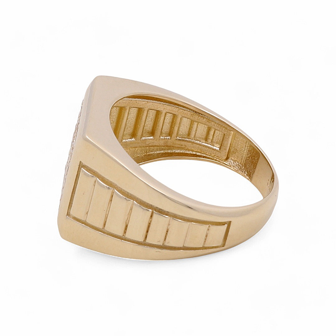 14K Yellow Gold Men’s Fashion Ring / CZ / Size 9.5 / Weight: 5.8 GR / COMR4FS-8