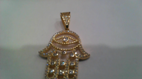 14K Yellow Gold Hand of Fatima Pendant / Weight: 3.2GR / Stone: Cz / COPD4MF