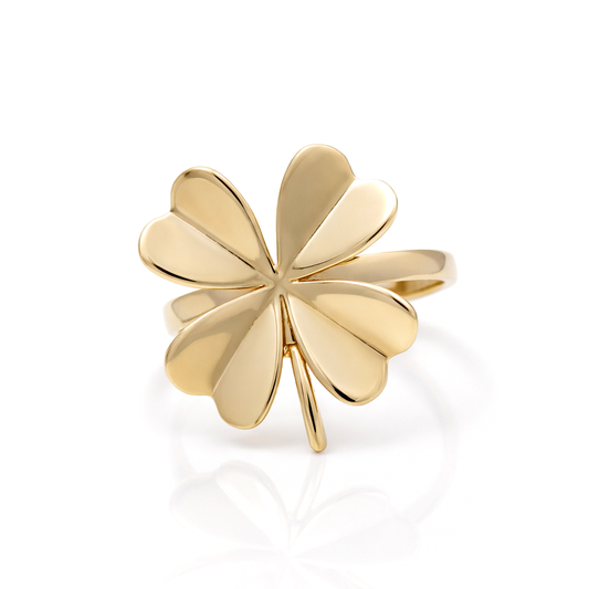 10K Yellow Gold Clover Women's Ring / Size: 7 / Weight: 1.6 GR / DQWR0CLV-1