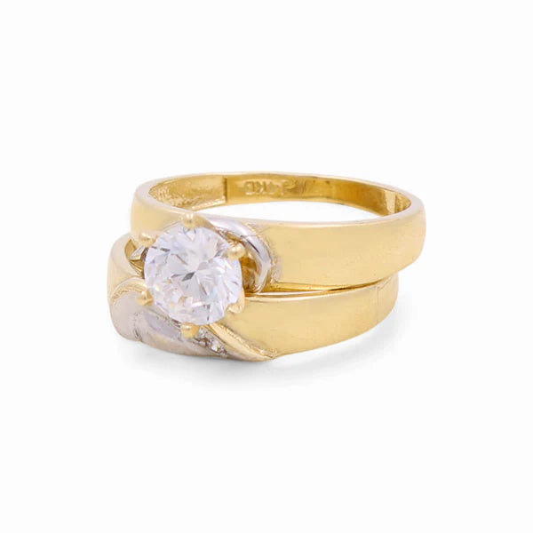 14K Yellow and White Gold Women’s Bridal Set / Stone: Cz / Size: 7 / Weight: 4.7 GR / DEEWRTT4BS-1