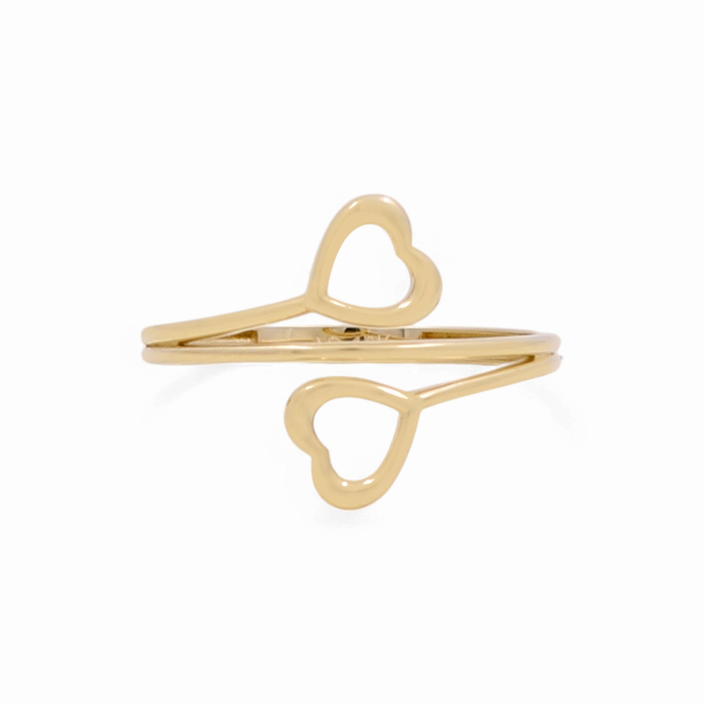 10K Yellow Gold Hearts Women's Ring / Size: 7.5 / Weight: 1.2 GR / Y24-1322