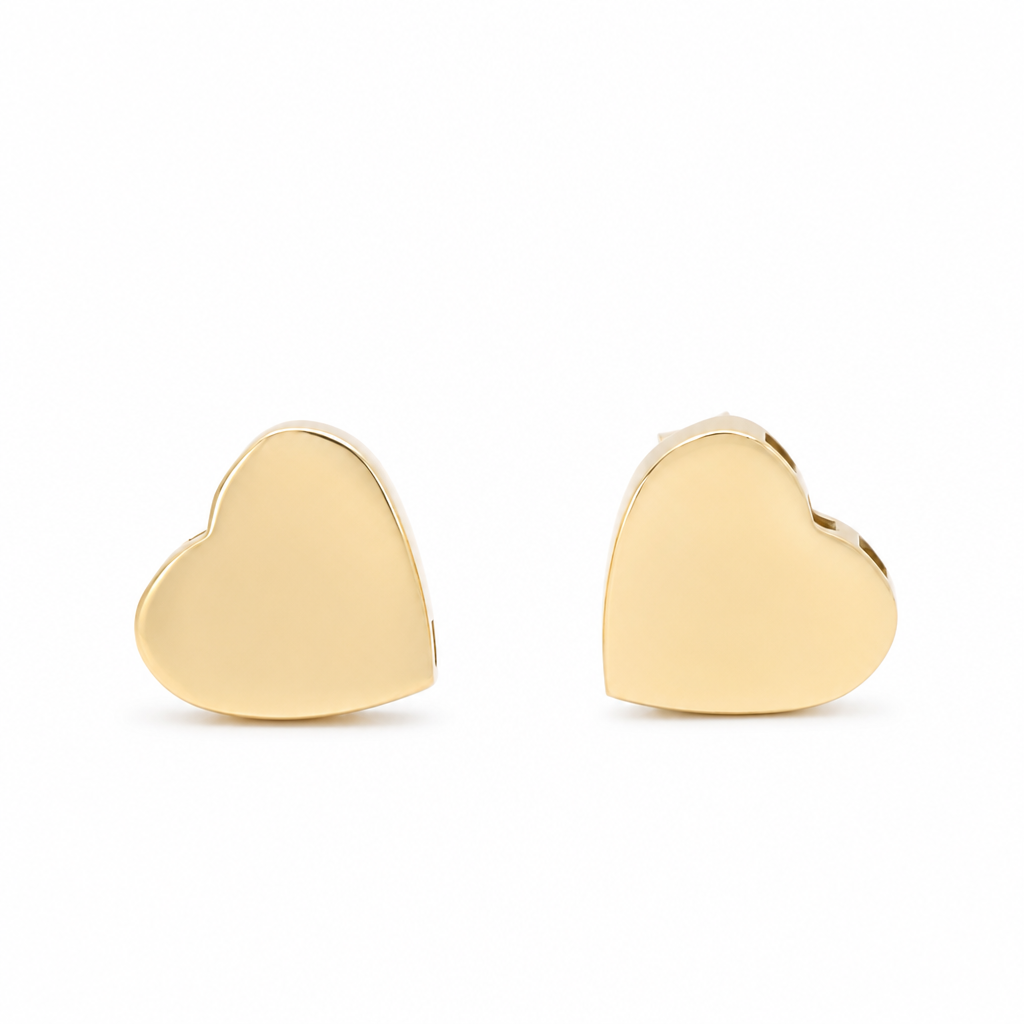 10K  Yellow Gold Fashion Women's Stud Earring / Size:9mm  / Weight: 1.6 GR / DQES0HR-1