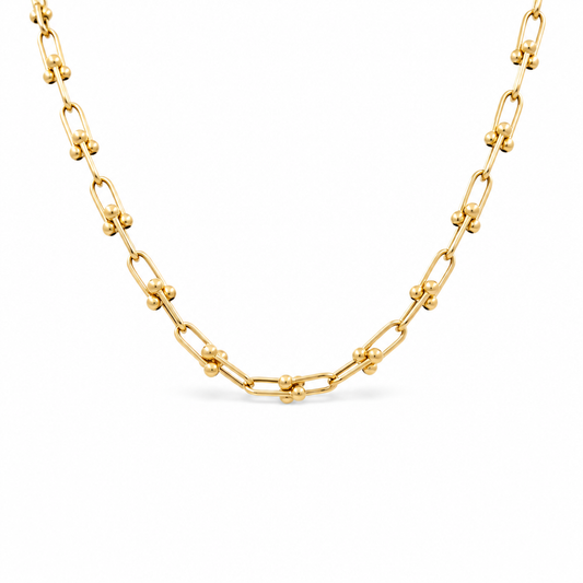 10K Yellow Gold Fashion TF Link Necklace  / Size: 18” 8MM / Weight: 20.2 GR / DQNK0TF-1