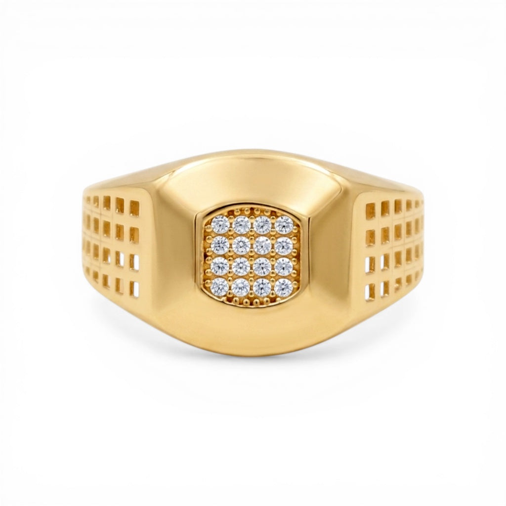 10K Yellow Gold Fashion Men's Ring / Size:10 / Weight: 2.8 GR / CLBMR0FS-1