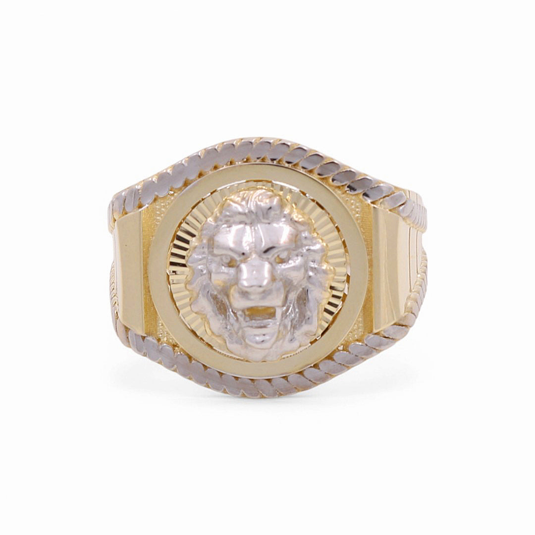 10K Yellow And White Gold Lion Men's Ring / Size: 11 / Weight: 8.6 GR / DPMRTT0LN