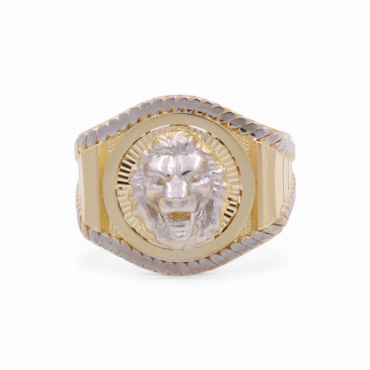 10K Yellow And White Gold Lion Men's Ring / Size: 11 / Weight: 8.6 GR / DPMRTT0LN