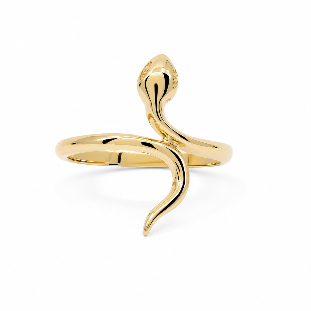 14K Yellow Gold Snake Women's Ring / Stone: Cz / Size: 7.5 / Weight: 1.3 GR / DQWR4SK
