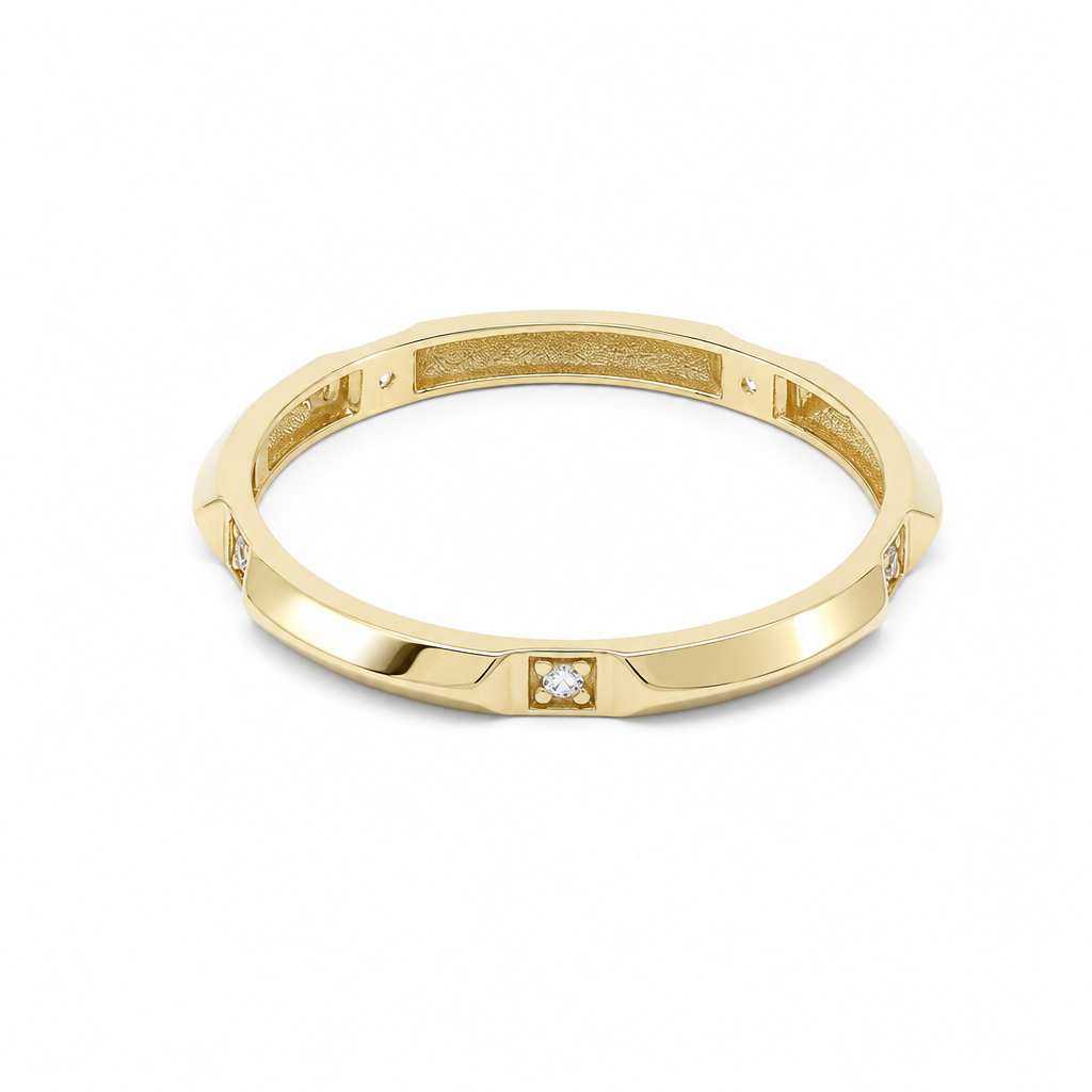 10K Yellow Gold Fashion Women's Ring with Cz / Size: 7 / Weight: 0.9 GR / DQWR0FS-127
