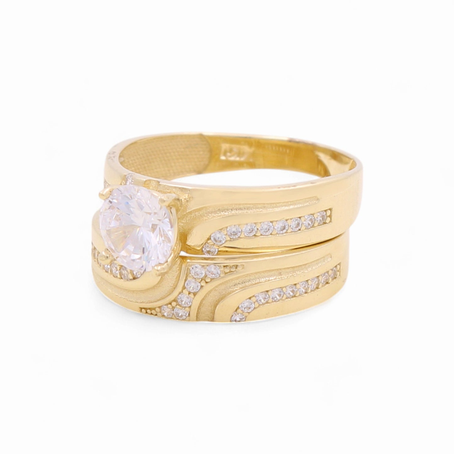 14K Yellow Gold Women’s Bridal Set / Stone: Cz / Size: 8 / Weight: 4 GR / CEEWR4BS-12